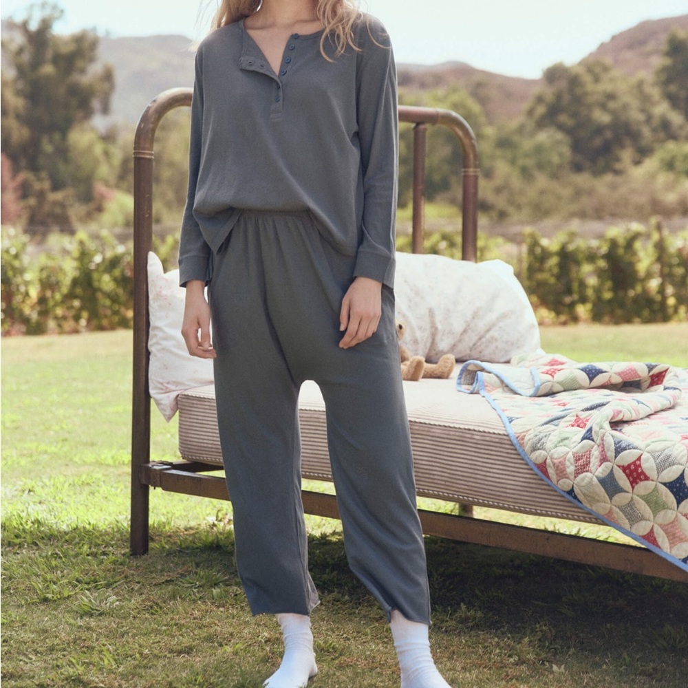 The Great. The Crop Sleep Henley AND Lounge Pant
